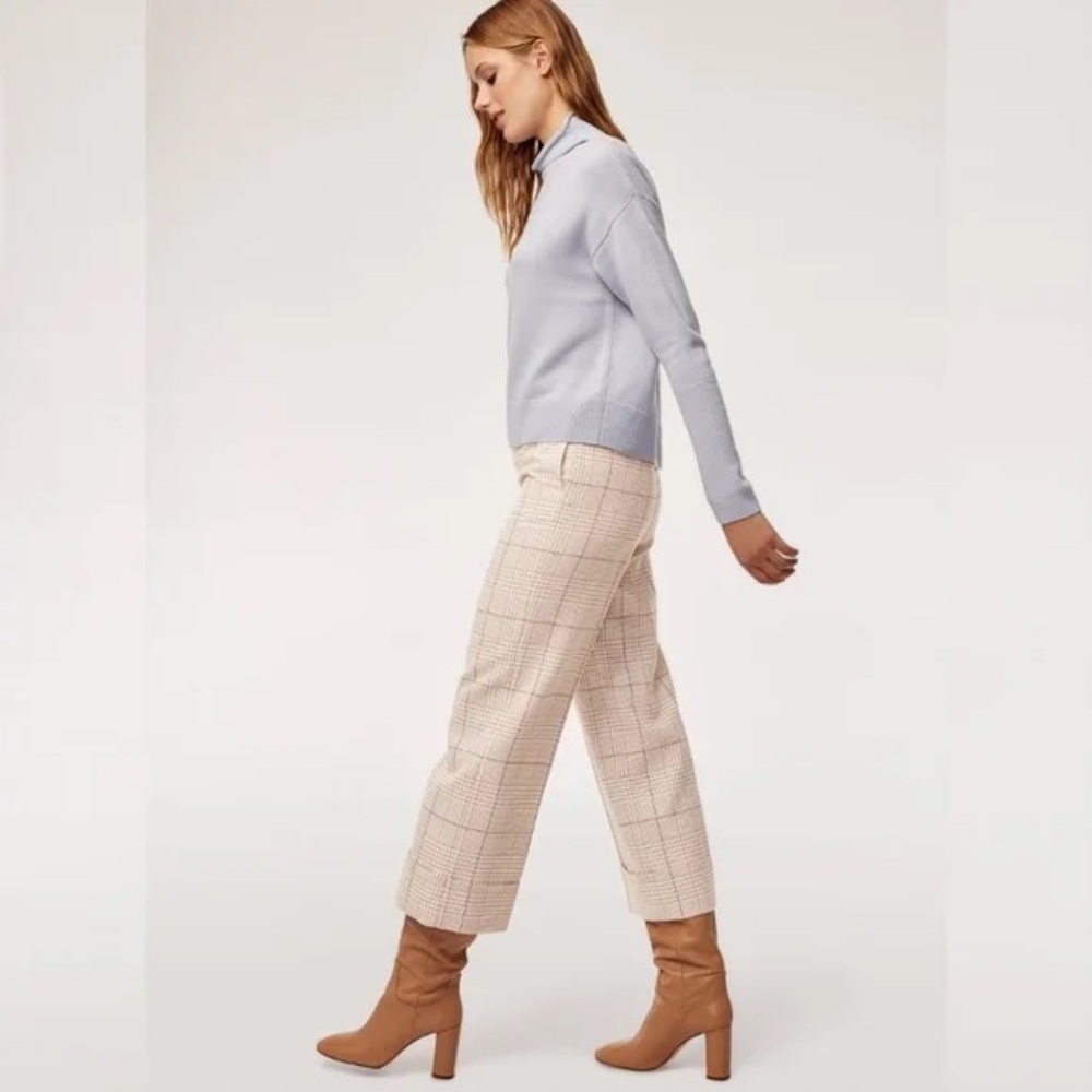 Wilfred Lucille Pants Wide Leg Cuffed Trousers Size 2 Beige Oak Milado